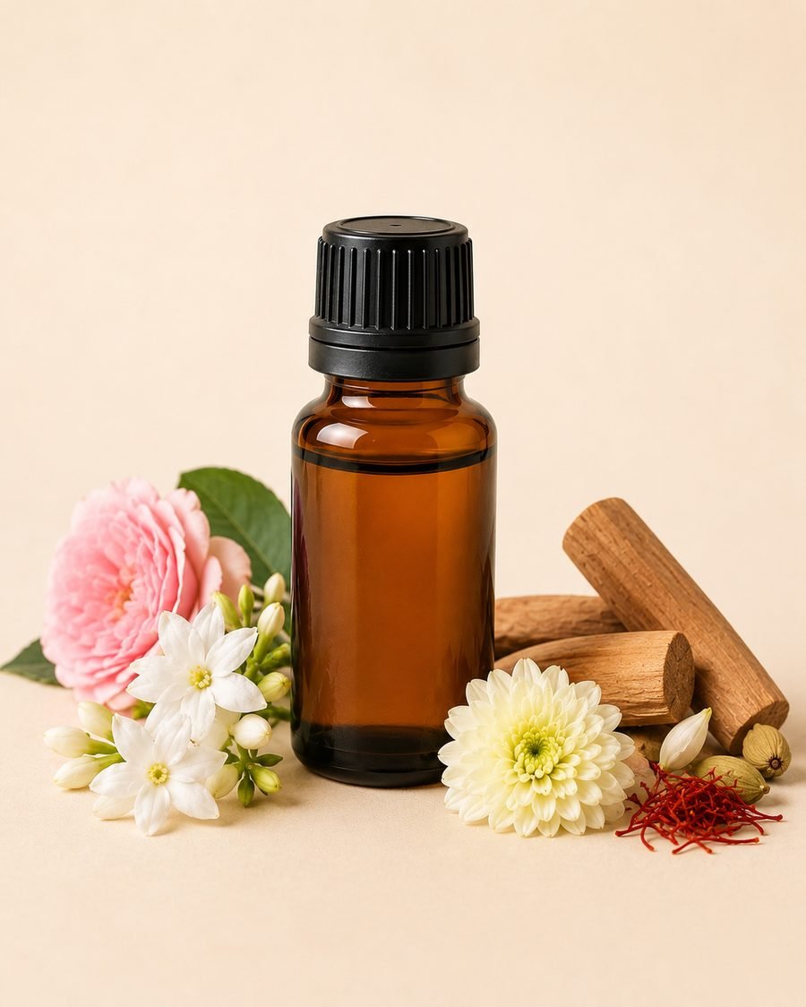 attars essential oil bottle