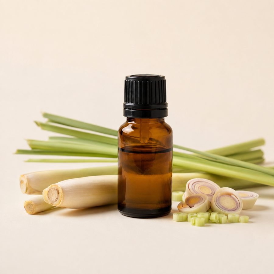 lemongrass essential oil bottle