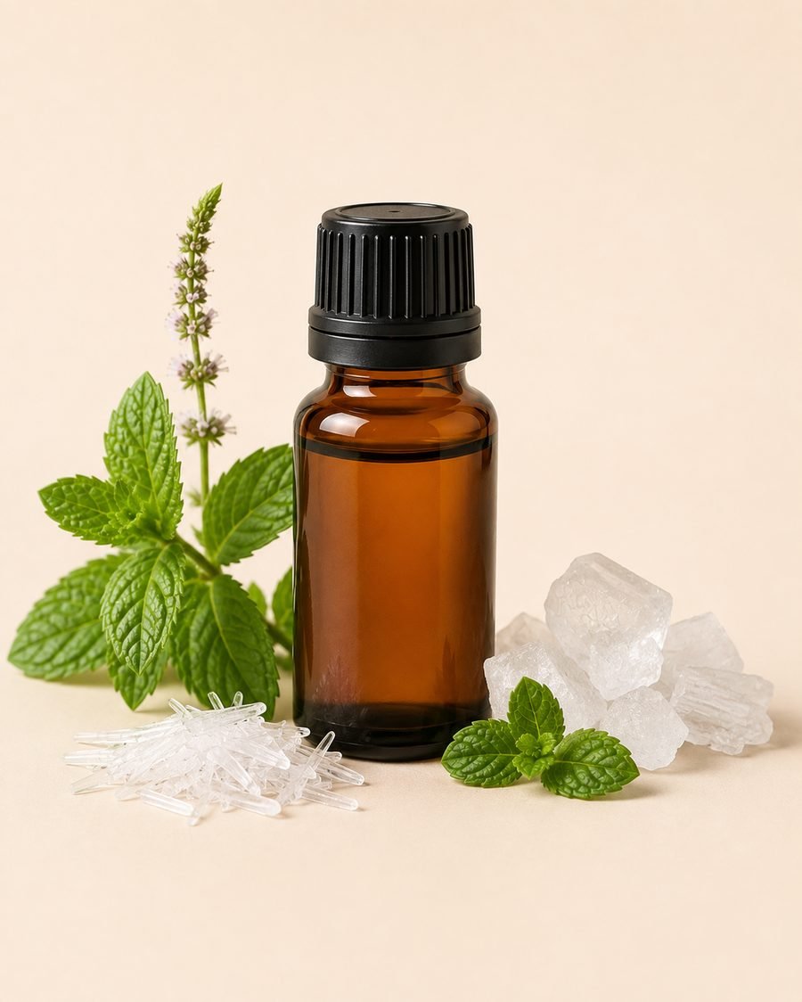 menthol essential oil bottle